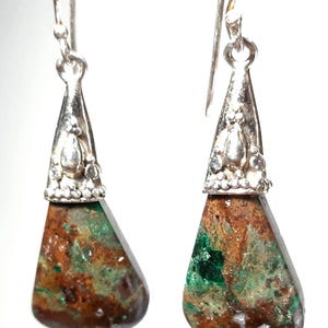 Boucles d&#39;oreilles en jaspe Boucles d&#39;oreilles en argent sterling 925 Boucles d&#39;oreilles pendantes en jaspe Pendentifs en jaspe véritable Boucles d&#39;oreilles en pierres précieuses de jaspe naturel Bijoux en jaspe