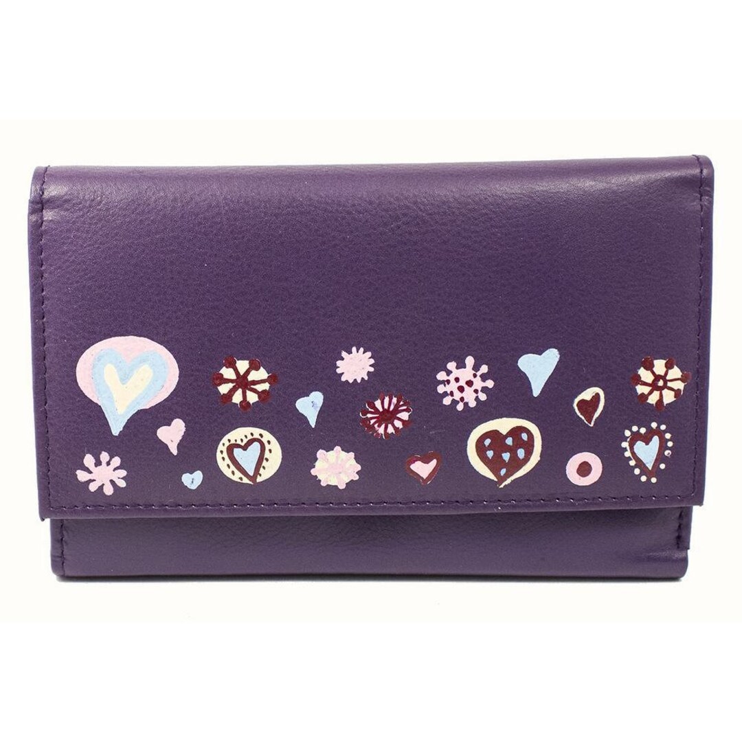 Purple Wallet Leather Wallet Ladies Purse Big Ladies Wallet Genuine Leather Hearts Woman s Wallet Valentine s Day Gift Children s Gift Etsy