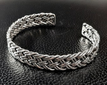 Bysantinskt armband Bysantinskt kedjearmband i sterlingsilver Sammanvävt armband Flätat armband Vävt silverarmband Repkedjearmband