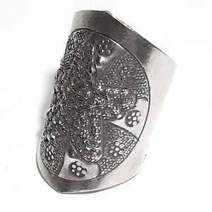 Sjöstjärnering 925 sterlingsilverband Justerbart öppet band Bred ring Lång silverring Inlindad ring Boho stor ring 925 silversmycken bild 4