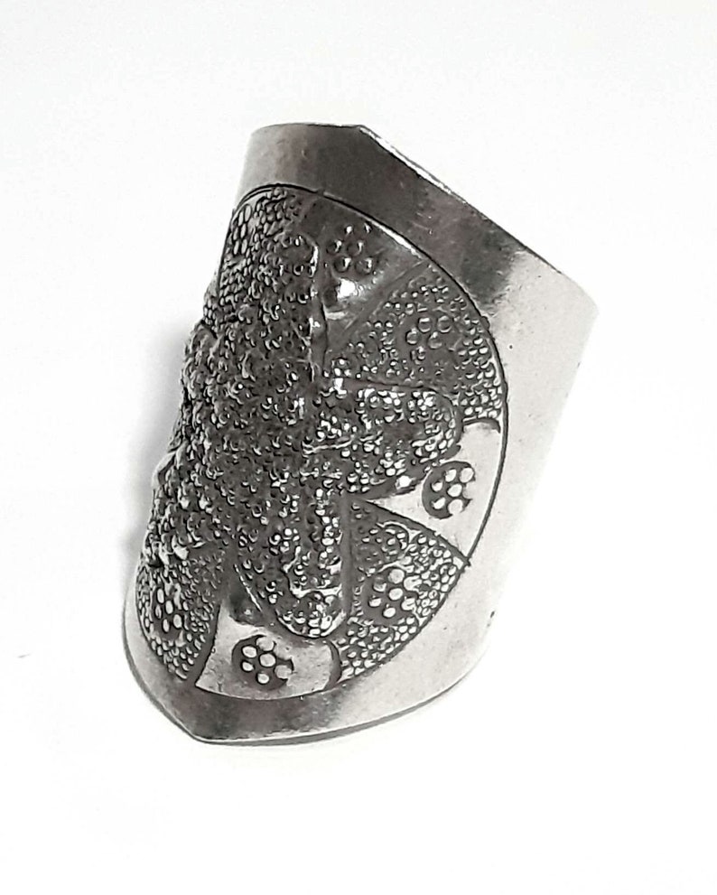 Sjöstjärnering 925 sterlingsilverband Justerbart öppet band Bred ring Lång silverring Inlindad ring Boho stor ring 925 silversmycken bild 4
