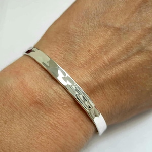 Wide bracelet 925 Sterling silver cuff Adjustable cuff Unisex Mens cuff Wide bangle bracelet Hand hammered bracelet Wide cuff 925 Silver