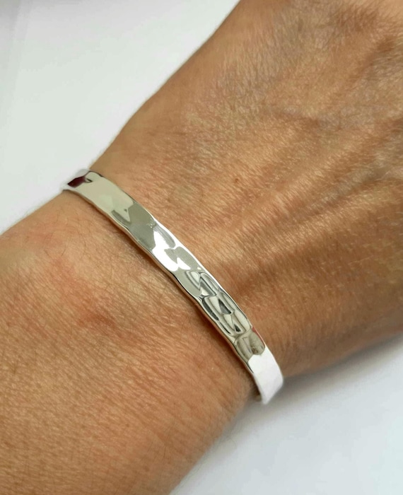 Wide bracelet 925 Sterling silver cuff Adjustable cuff Unisex Mens cuff Wide bangle bracelet Hand hammered bracelet Wide cuff 925 Silver