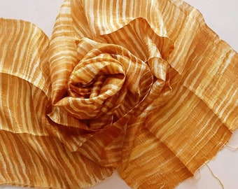 Ikat silk scarf Handwoven scarf Handmade ikat scarf Raw silk scarf Thai silk scarf Pure silk scarf Natural silk scarf Handwoven silk scarf