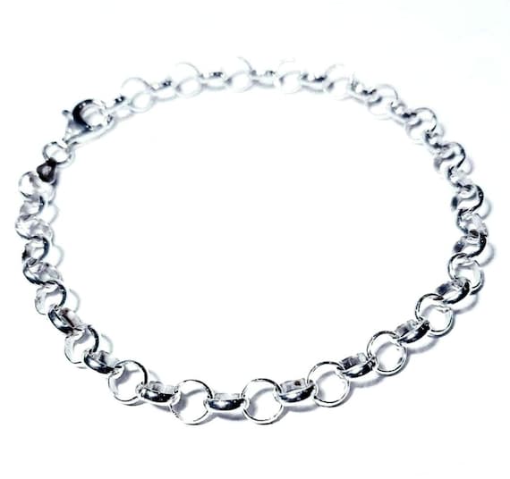 925 Sterling silver chain bracelet Unisex chain 925 Silver chain Simple chain Minimal chain Plain chain 925 Silver jewelry Silver bracelet