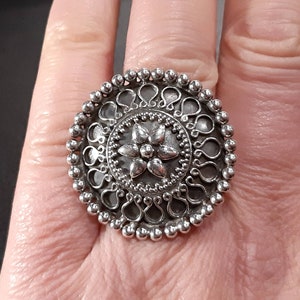 Chunky ring Sterling silver ring Adjustable ring 3D ring Dome ring Large ring Round ring Bombe ring Ball ring Big ring Bubble ring Boho ring