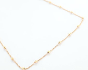 Rose gold satellite chain necklace Sterling silver Dotted chain Round beads satellite chain Layering deaded chain Dainty ball chain necklace