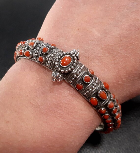 Free Form Sponge Coral Bracelet, Sterling Silver - Noyes Jewellers