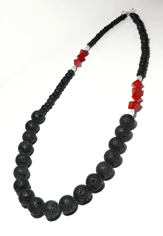 Lava Necklace Santorini Lava Volcanic Lava Necklace Lava Jewelry