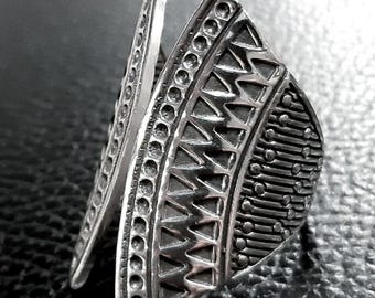 Wide band ring Sterling silver band Adjustable band Open band jewelry Wide ring Long ring Silver ring Wrap ring Wrapped ring Boho large ring