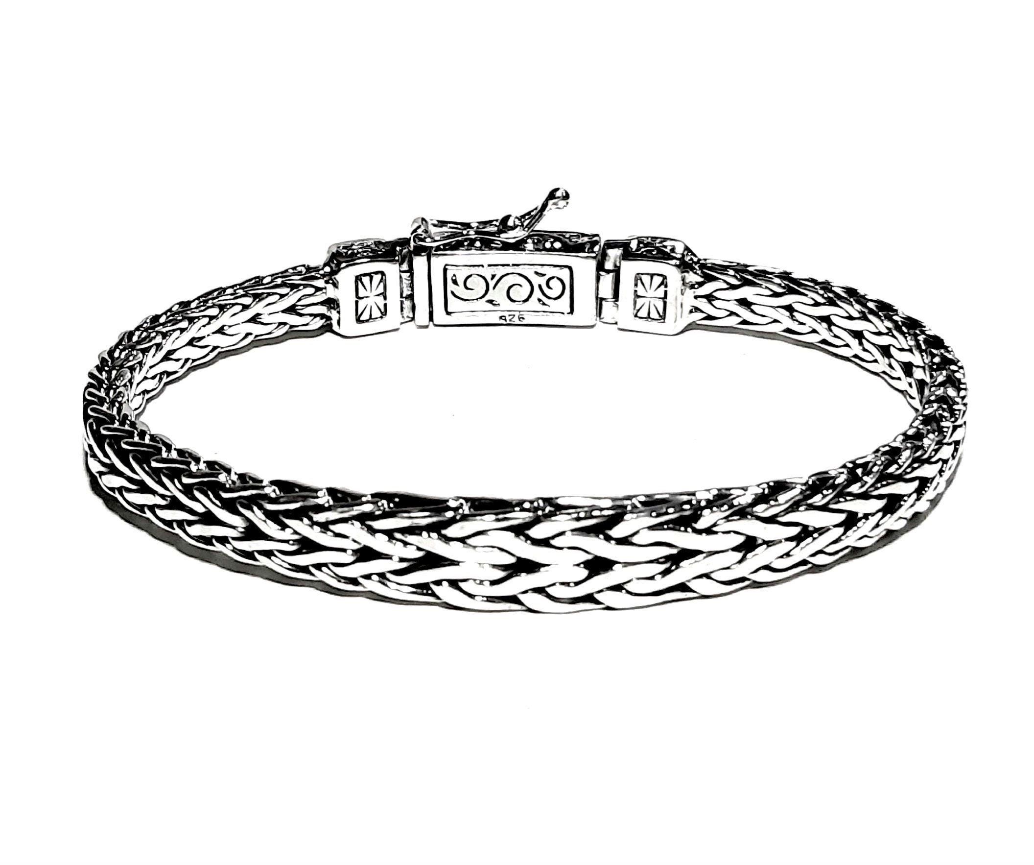 Byzantine Chain Bracelet with Hook Clasp in Sterling Silver