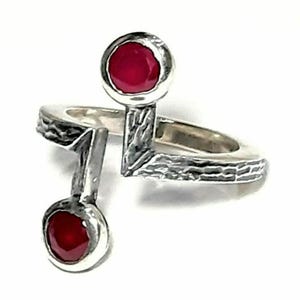 Ruby ring Sterling silver ring Ruby gemstone ring Natural ruby gems ring Genuine ruby gem ring July birthstone ring Ruby jewelry Love ring