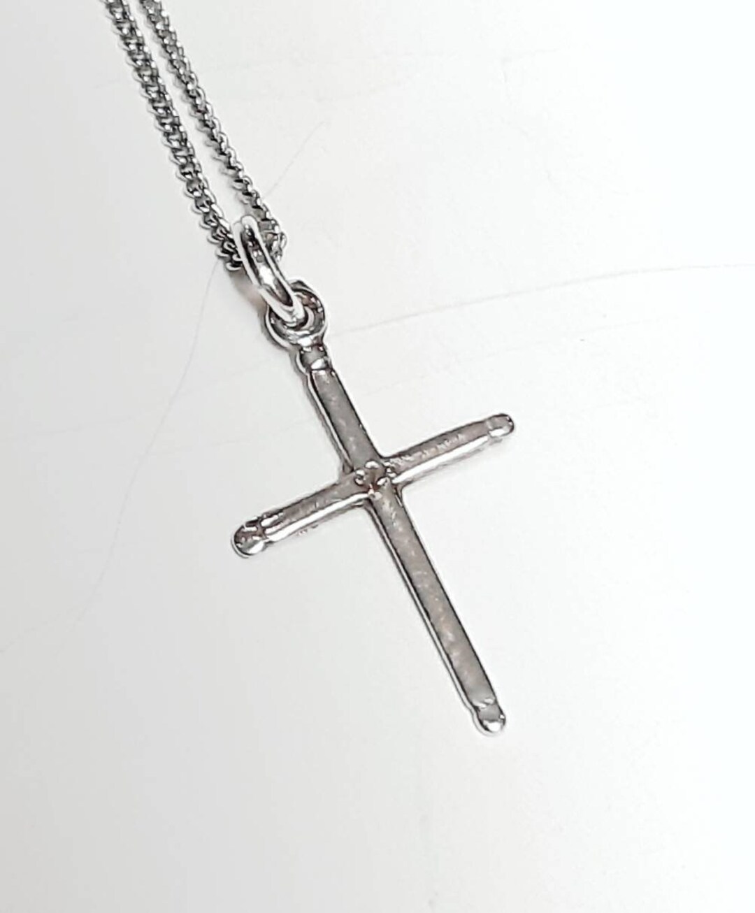 Dainty Cross Unisex Sterling Silver Tiny Cross Good Luck Etsy