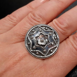 Chunky ring Sterling silver ring Adjustable ring 3D ring Dome ring Large ring Round ring Bombe ring Ball ring Big ring Bubble ring Boho ring
