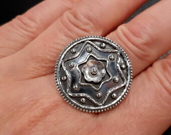 Chunky ring Sterling silver ring Adjustable ring 3D ring Dome ring Large ring Round ring Bombe ring Ball ring Big ring Bubble ring Boho ring