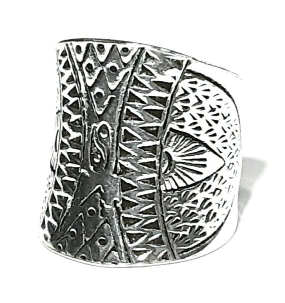Yin yang band ring 925 Sterling silver band Adjustable band Yin Yang ring 925 Solid silver Wide band 925 Silver ring Wrap ring Boho ring