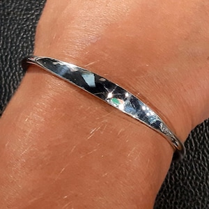 Wide silver cuff 925 Sterling silver cuff Adjustable cuff Unisex Mens cuff Wide bangle bracelet Plain bangle Silver wide bracelet Wide cuff