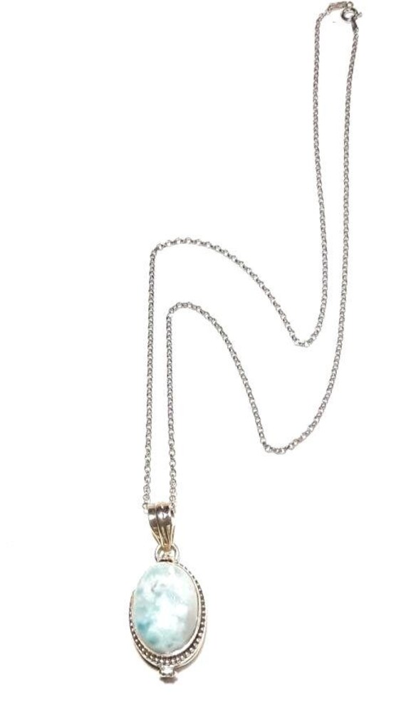 ラリマーフォトロケットネックレス 925スターリングシルバーロケット  