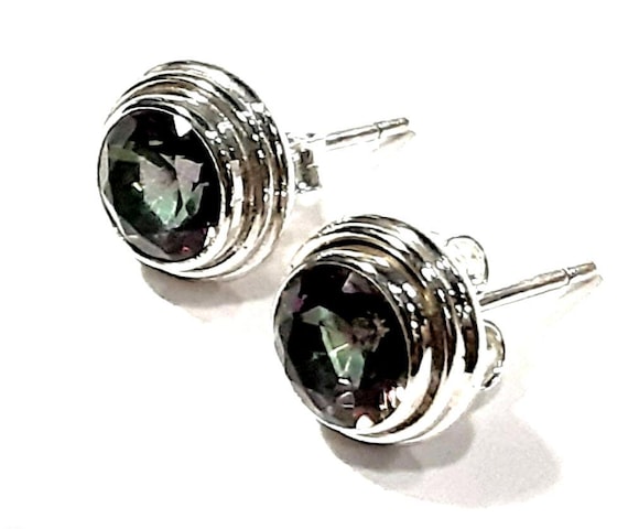 Mystic Topaz Earrings Sterling Silver Earrings Mystic Topaz Stud Earrings Mystic Topaz Studs Topaz Gemstone Earrings Mystic Topaz Jewelry Etsy UK