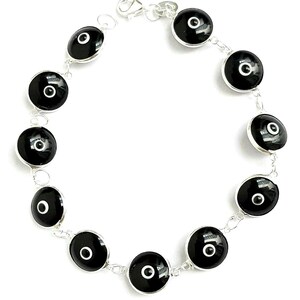 Evil eye bracelet 925 Sterling silver amulet Protection bracelet Good luck Mati Lampwork Murano Handmade glass Greek jewelry Baptism jewelry