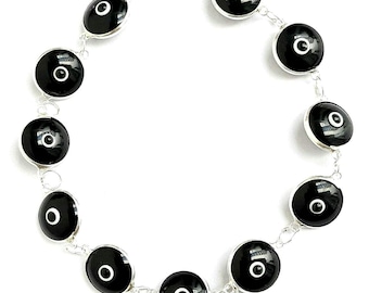 Evil eye bracelet 925 Sterling silver amulet Protection bracelet Good luck Mati Lampwork Murano Handmade glass Greek jewelry Baptism jewelry