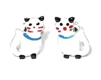 Orecchini A Perno Argento Sterling Da Incollare Forma Gattino 6
