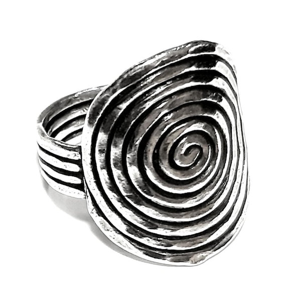 Oxidized Butterfly Infinity Swirl Ring - .925 Sterling Silver, Sizes 1.5 To 8, Band Ring