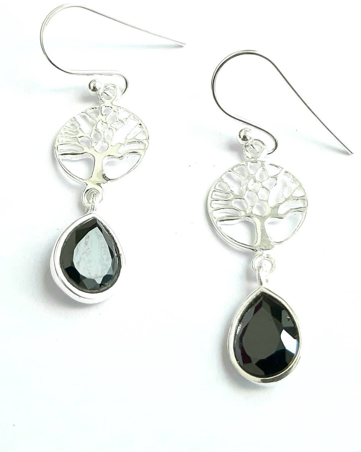 Orecchini pendenti con albero della va in argento sterling bicolore