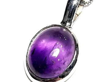 Amethyst necklace 925 Sterling silver necklace Amethyst pendant Natural amethyst gemstone necklace Amethyst jewelry Sterling silver jewelry