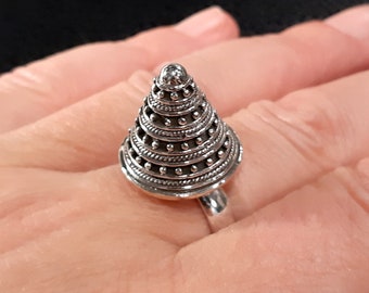 Tower ring Architecture ring 925 Sterling silver Adjustable 3D Architectural ring Cathedral ring Temple ring Dome ring Architectural jewelry