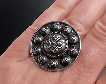 Chunky ring Sterling silver ring Adjustable ring 3D ring Dome ring Large ring Round ring Bubble ring Ball ring Big ring Bombe ring Boho ring