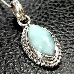 Larimar necklace 925 Sterling silver necklace Larimar gemstone necklace Larimar pendant Larimar pendant Larimar jewelry 925 Silver jewelry image 4