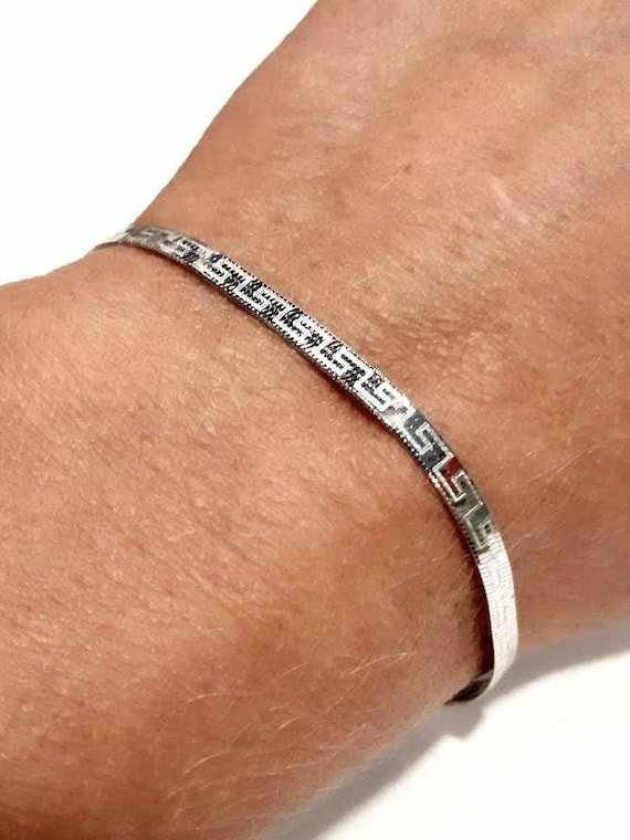 アクセサリー SILVER925 PLAIN HERRINGBONE BRACELET Amazon.com: Miabella Italian Solid 925 Sterling Silver, 18Kt