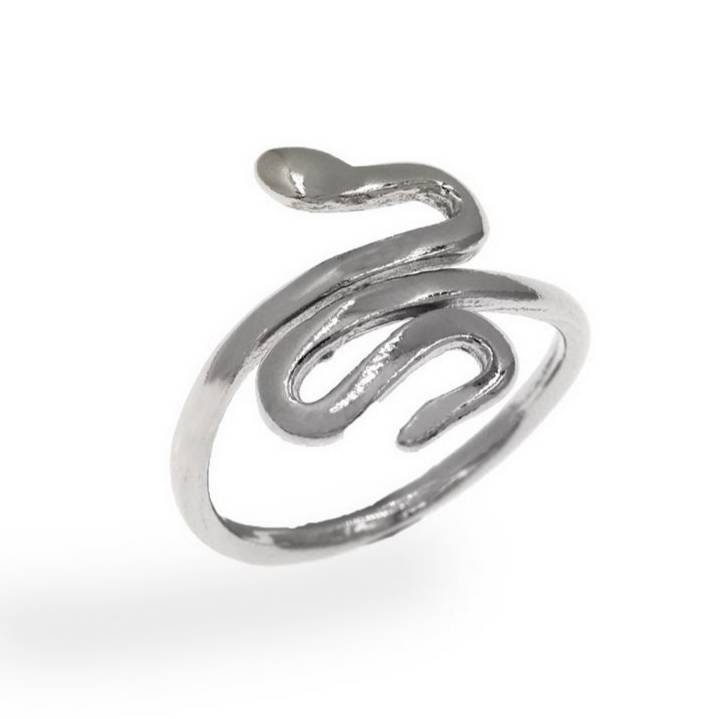 Snake ring Sterling silver ring Snake band Serpent ring Adjustable Snake double band Twist ring Wrapped ring Ancient Greek mythology ring