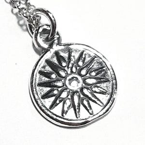 Sun coin necklace Ancient coin Greek Sun God Helios Sterling silver Vergina sun medallion Oxidised Unisex Alexander the Great coin pendant