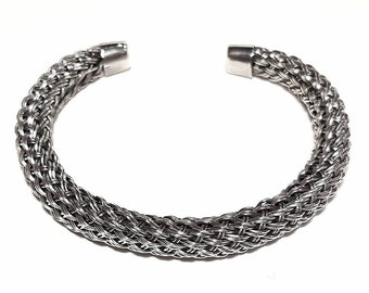 Byzantine bracelet 925 Sterling silver Byzantine chain bracelet Interwoven bracelet Braided bracelet Weaved silver bracelet Rope chain cuff