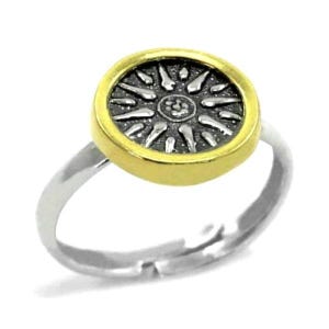 Sun coin ring Ancient sun coin ring Greek God Helios Sterling silver ring Vergina sun ring Alexander the Great Unisex Adjustable coin ring