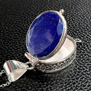  925 Sterling Silver Locket Pillbox Prayer Box Handmade Pendant  : FifiRose: Clothing, Shoes & Jewelry