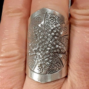 Sjöstjärnering 925 sterlingsilverband Justerbart öppet band Bred ring Lång silverring Inlindad ring Boho stor ring 925 silversmycken bild 6