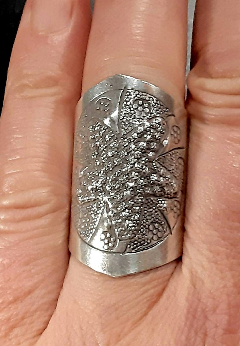 Sjöstjärnering 925 sterlingsilverband Justerbart öppet band Bred ring Lång silverring Inlindad ring Boho stor ring 925 silversmycken bild 6