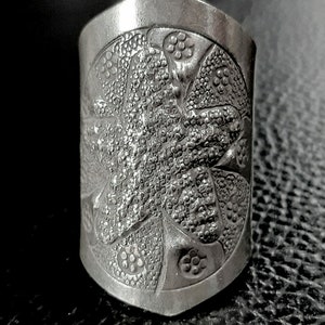 Sjöstjärnering 925 sterlingsilverband Justerbart öppet band Bred ring Lång silverring Inlindad ring Boho stor ring 925 silversmycken bild 5