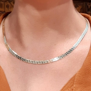 Herringbone Gold Necklace Flat Snake Chain Gold Plated Serpent Sterling ...