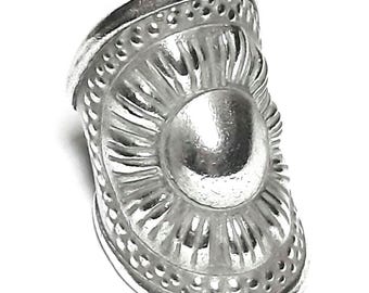 Sun ring 925 Sterling silver band Adjustable Sun band Large ring Long ring Wide band Solar ring Sun rays ring Big ring Boho band Chunky ring