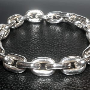 925 Sterling silver chain bracelet Chunky chain Unisex chain 925 Solid silver chain Thick chain Simple chain Minimal chain Plain chain