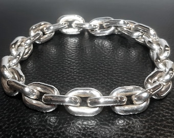 925 Sterling silver chain bracelet Chunky chain Unisex chain 925 Solid silver chain Thick chain Simple chain Minimal chain Plain chain