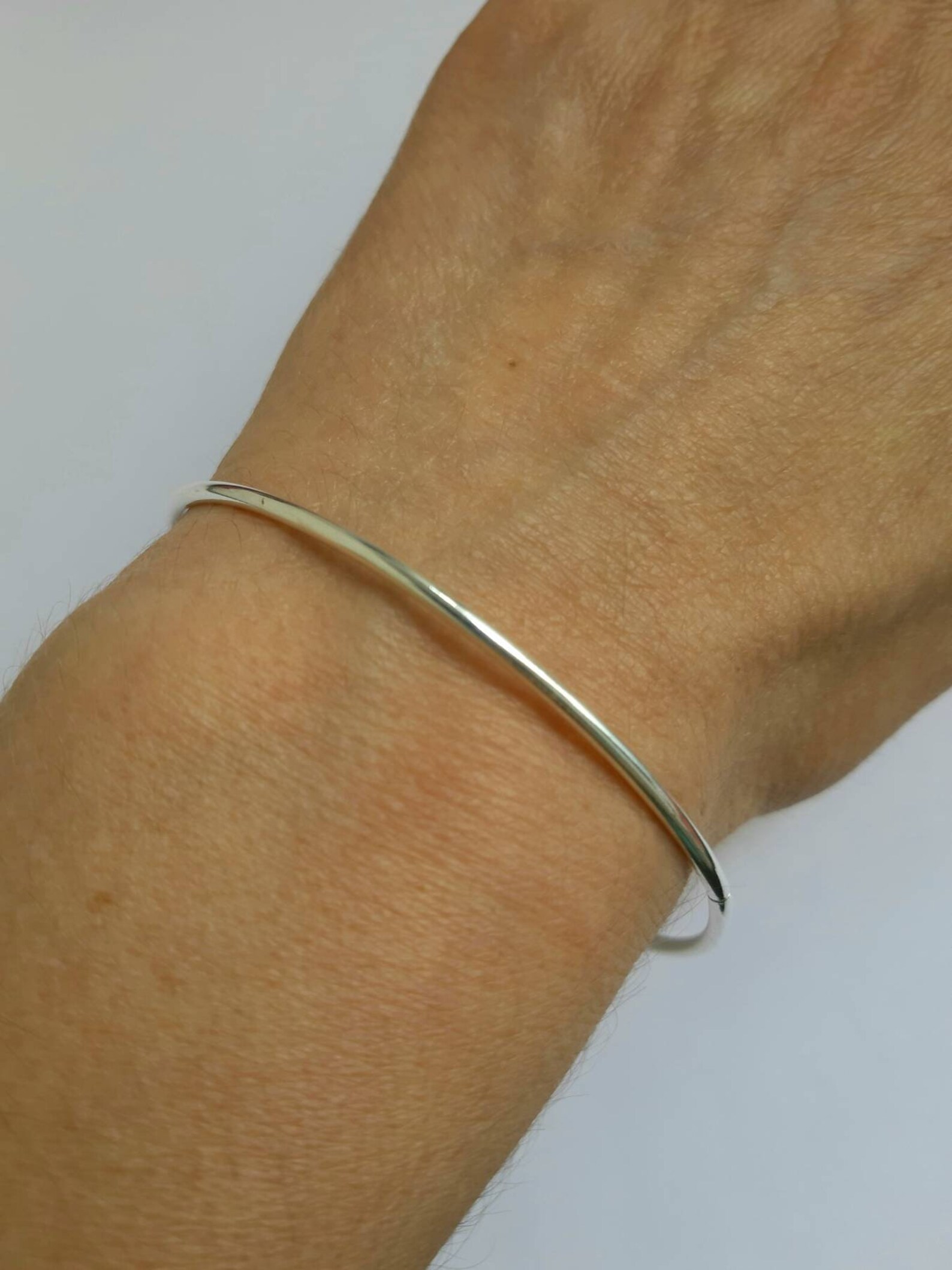 Thin Bracelet Sterling Silver Bangle Endless Hoop Thin Bangle Etsy