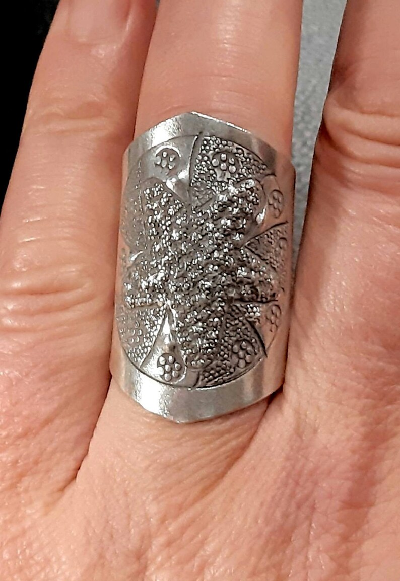 Sjöstjärnering 925 sterlingsilverband Justerbart öppet band Bred ring Lång silverring Inlindad ring Boho stor ring 925 silversmycken bild 8