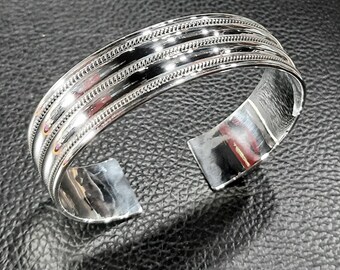 Wide bracelet 925 Sterling silver bracelet Adjustable bangle Unisex bracelet Wide silver cuff Wide cuff bracelet Wide bangle Men's bracelet