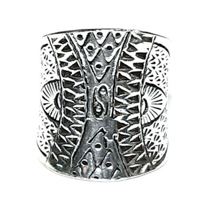 Yin yang band ring 925 Sterling silver band Adjustable band Yin Yang ring 925 Solid silver Wide band 925 Silver ring Wrap ring Boho ring image 2