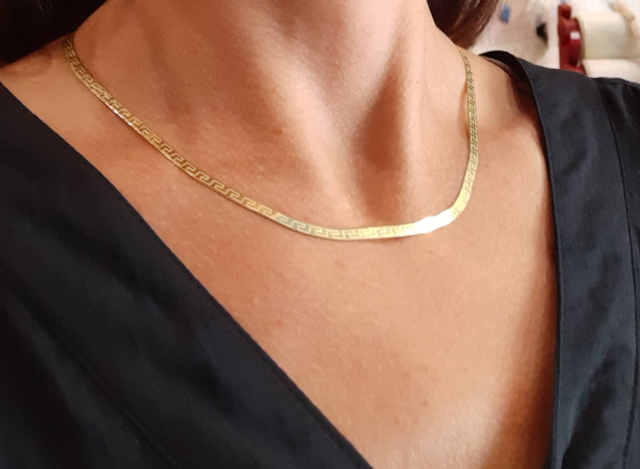 Gold Plated Flat Herringbone Snake Necklace lowest whole network